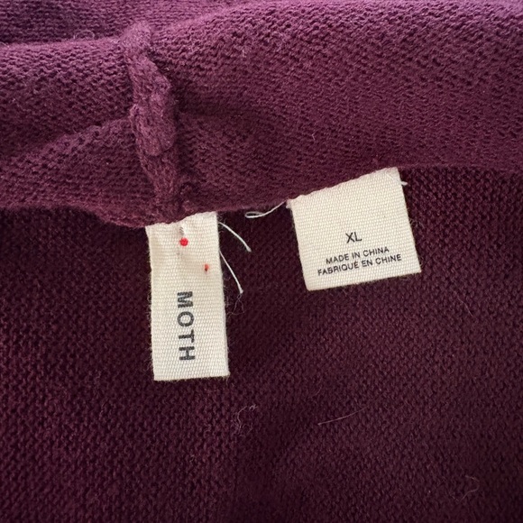 Moth Anthropologie Eggplant Aubergine Snap Front Lightweight Cotton Cardigan - Picture 8 of 10